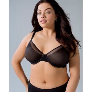 SOMA UNBELIEVABLE Lift Unlined Perfect Coverage Bra Black Size 38DD Underwire‎